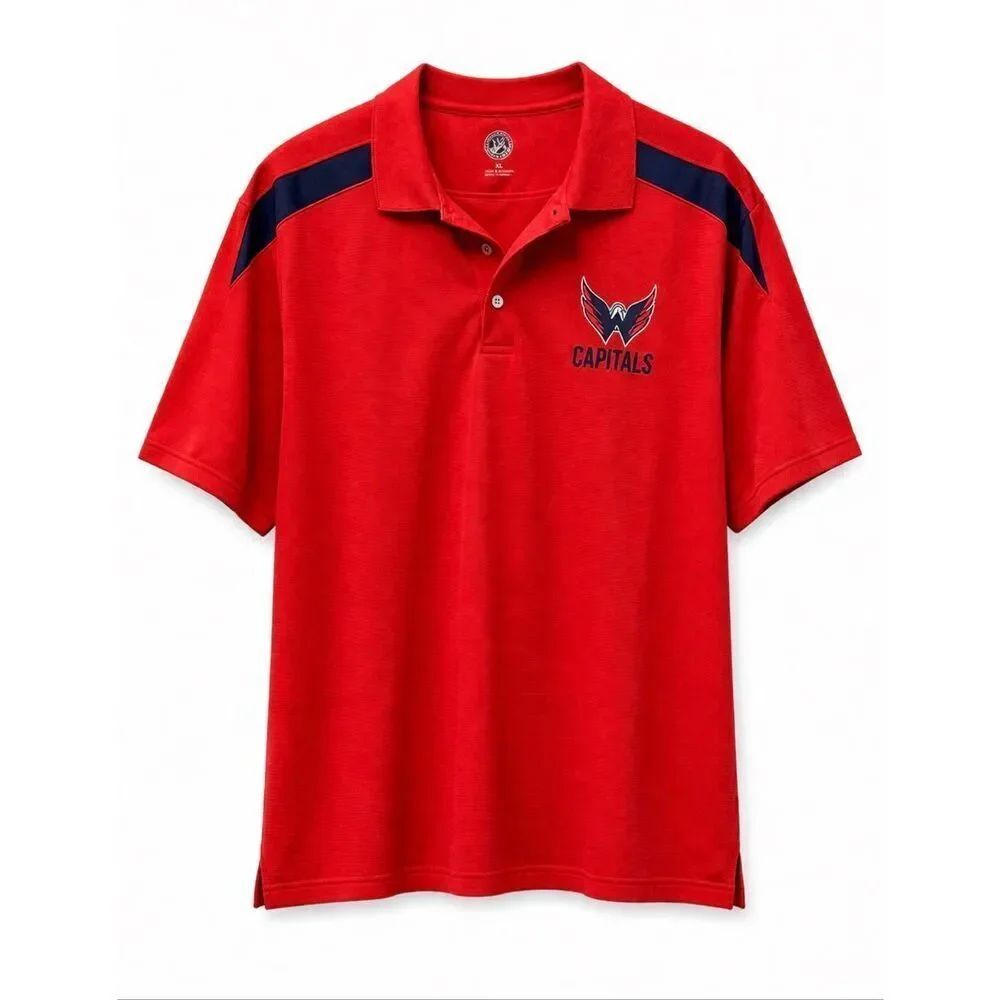 Washington Capitals Polo Shirt Men’s XL Red NHL Hockey Fan Logo Short Sleeve